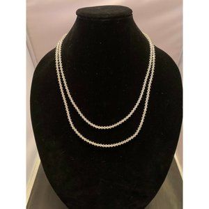 Vintage Signed Stamped METALL Shimmering Beaded Necklace With Detailed Clasp